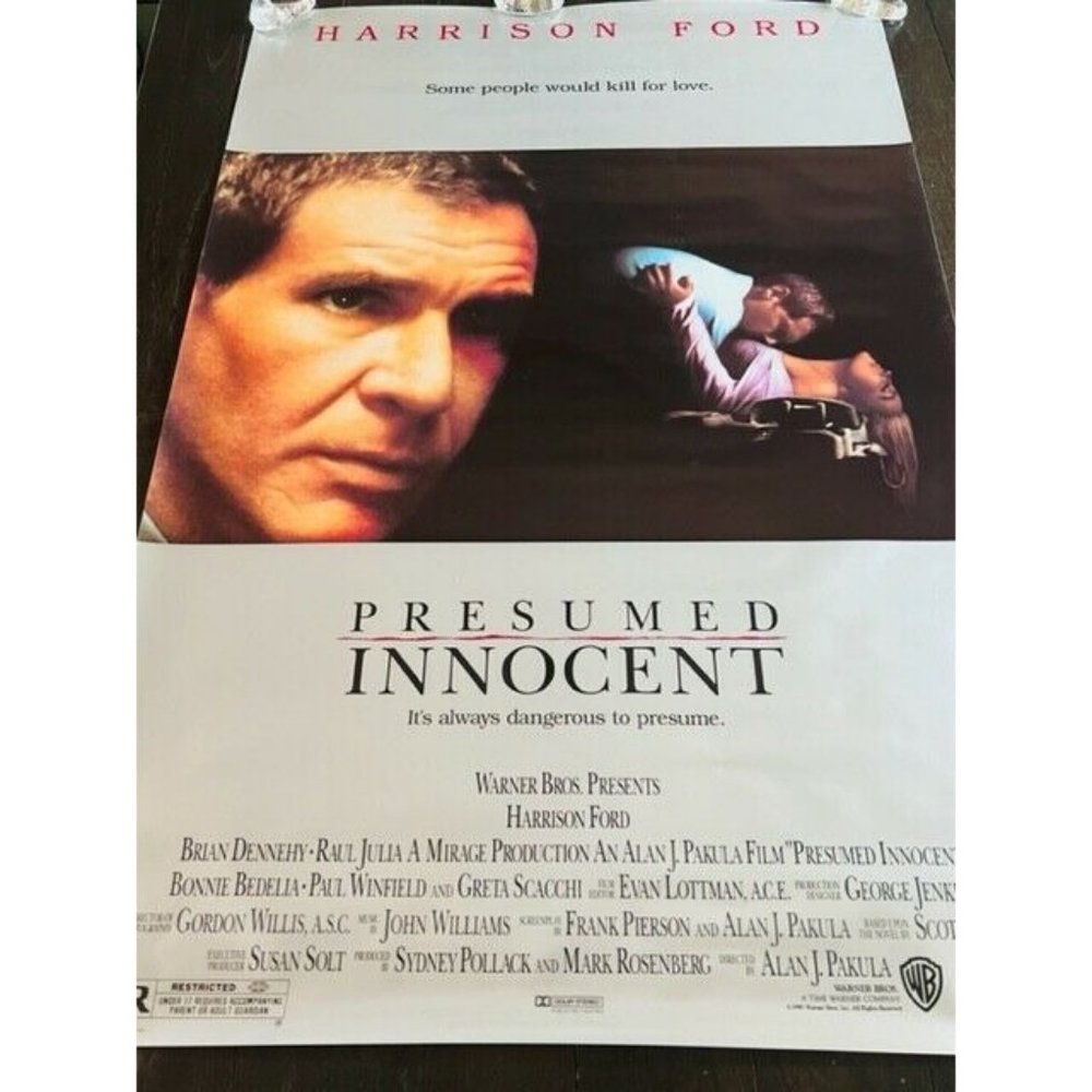 Movie Theater Cinema Poster vtg Lobby Card 1990 Presumed Innocent Harrison Ford